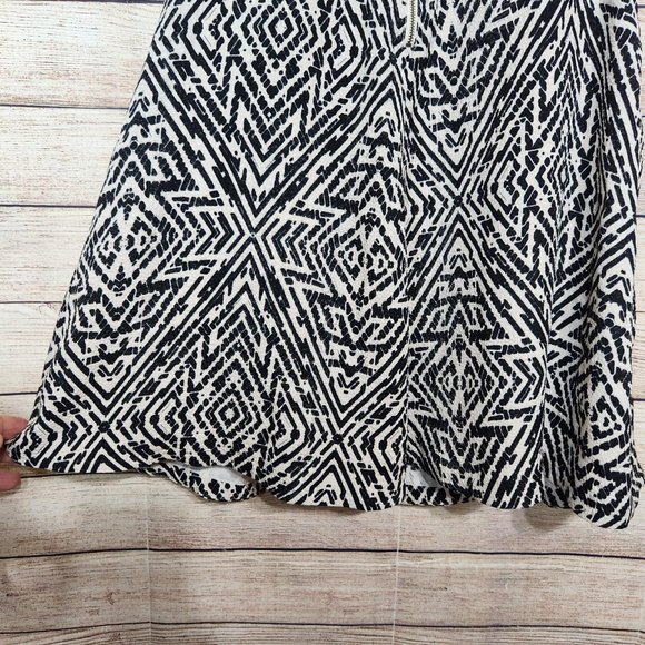 Anthropologie MAEVE Women Dress 4 Sleeveless Black Beige Geometric Sheath Zipper - Picture 13 of 15